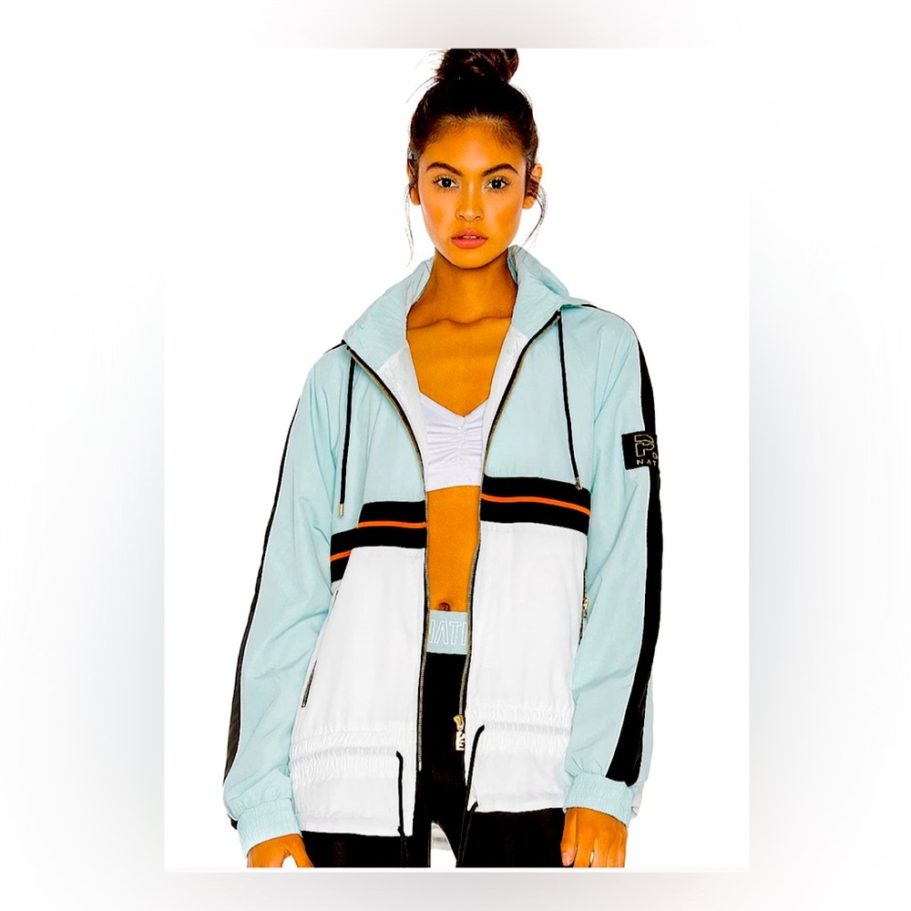 PE NATION—Light Blue/White Windbreaker Jacket—Sz Medium
